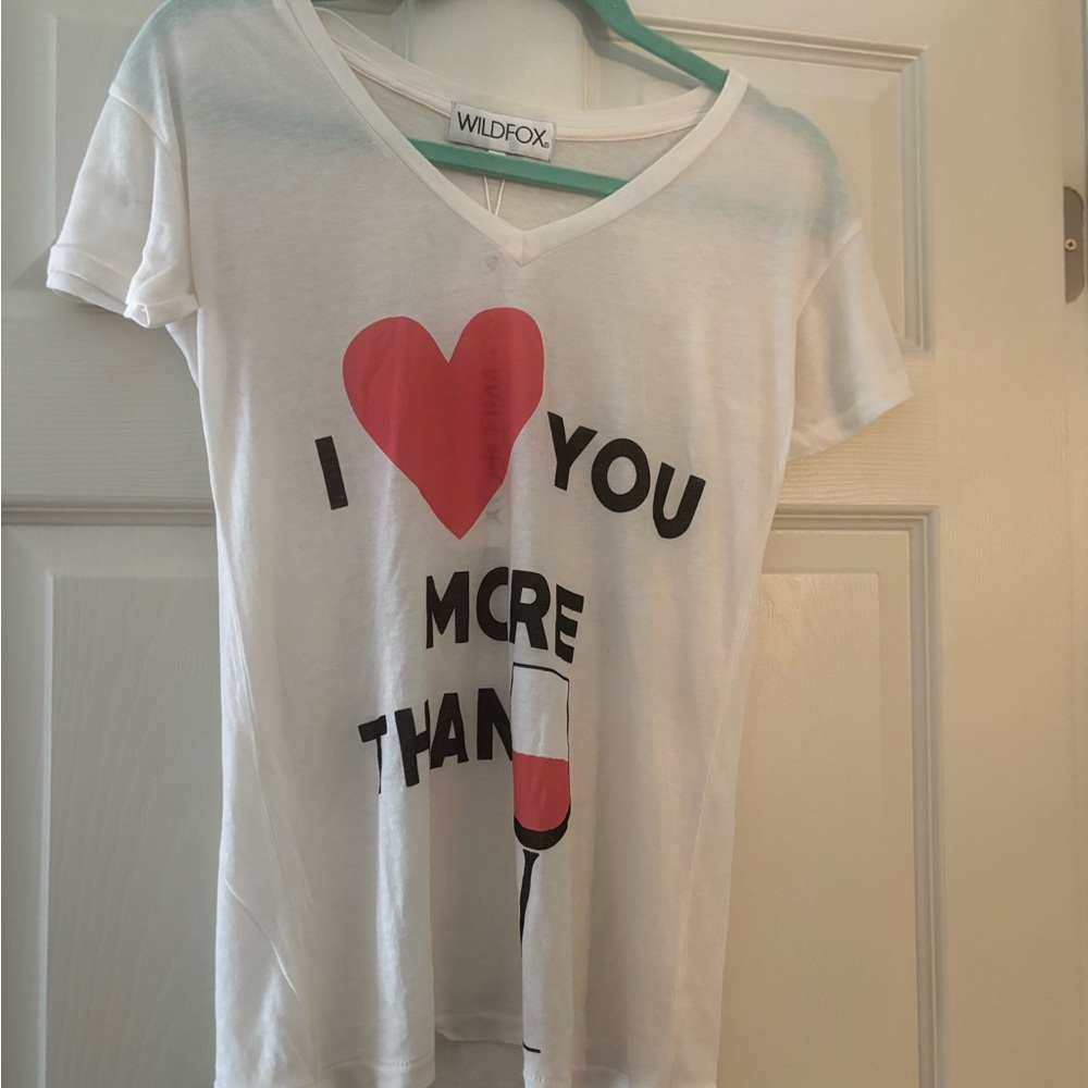 Wildfox White Short Sleeve Tee NWT XS